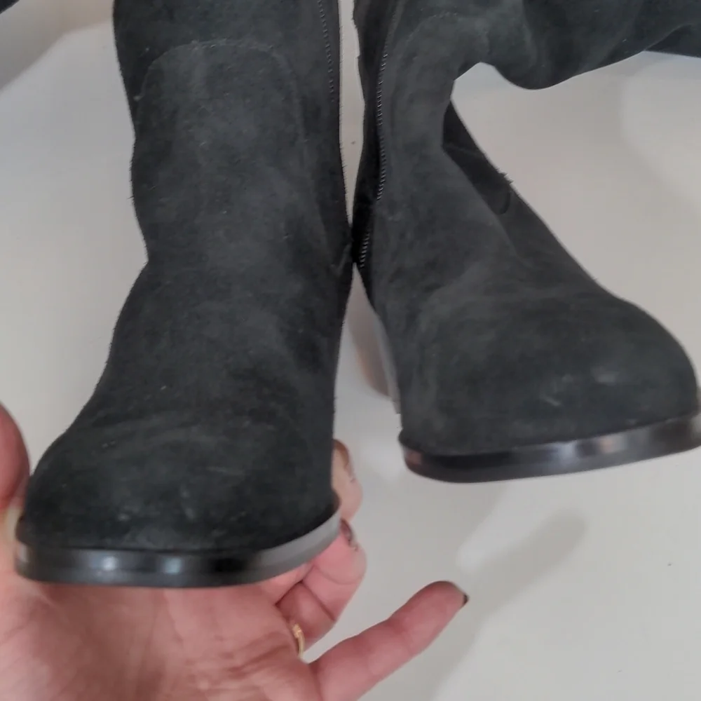 𝅺marc Fisher Over The Knee Black Suede Heel Boots 6.5